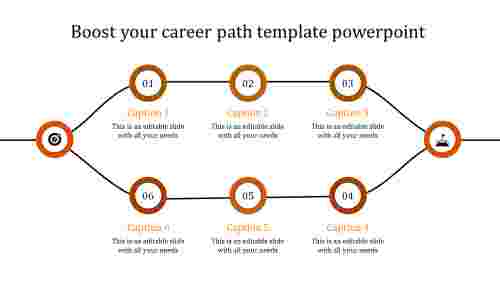 career path template powerpoint-orange